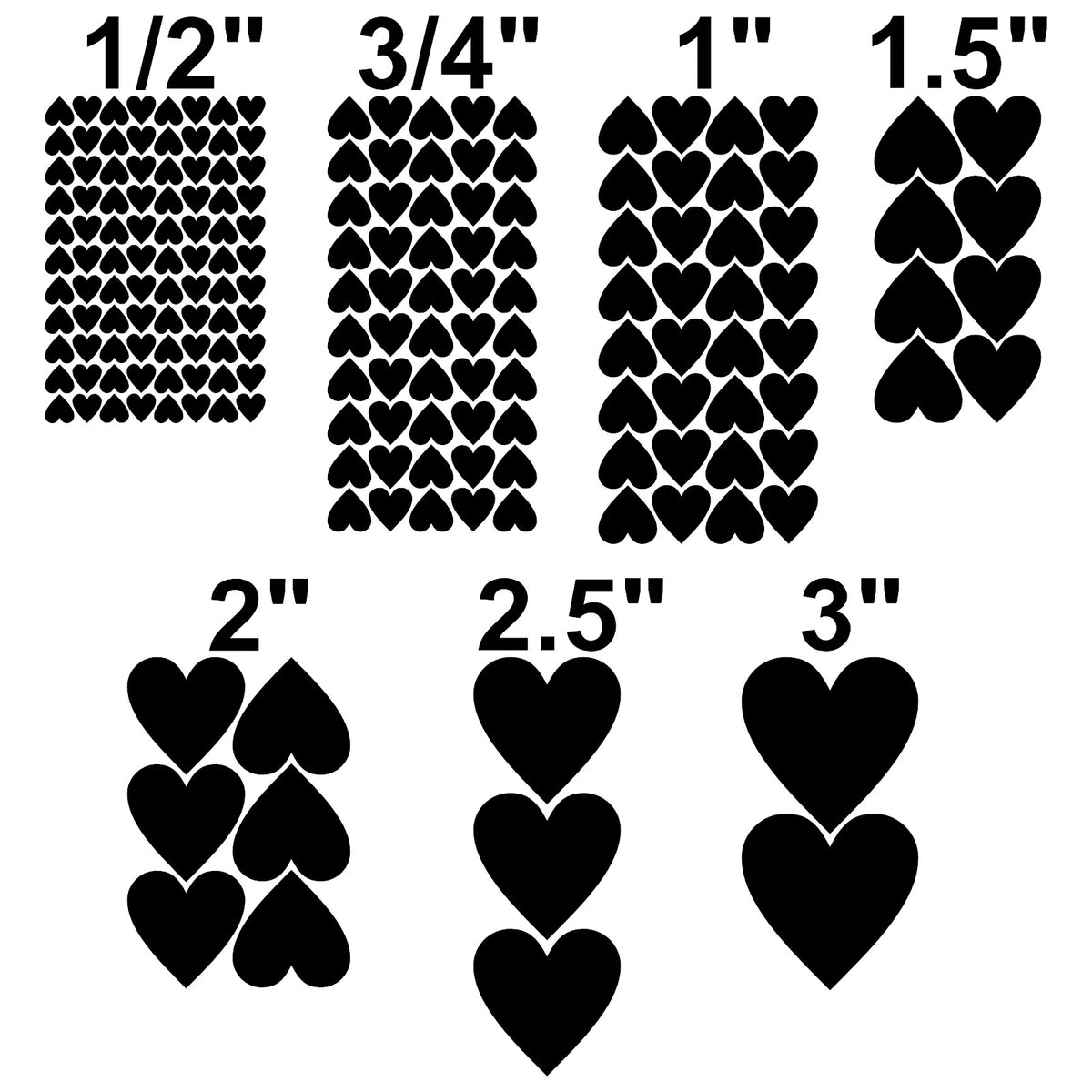 Heart Stickers Labels 3/4 inch 19mm 400 / Black